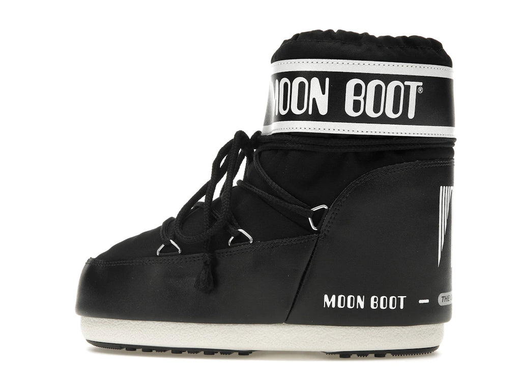 Moon Boot Icon Low Nylonstiefel Schwarz Weiß