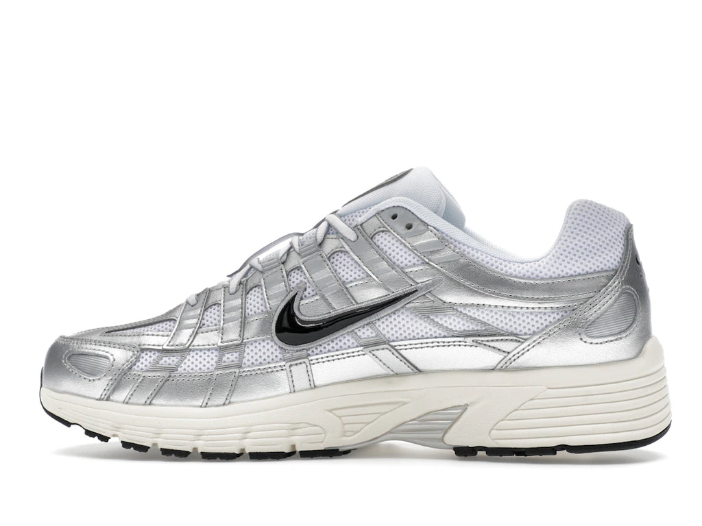 Nike P-6000 Weiß Metallic Silber Matt Silber Schwarz