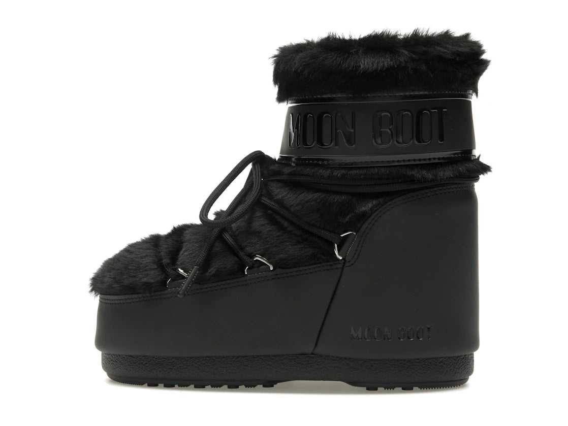 Moon Boot Icon Faux-Fur Low Boot Schwarz
