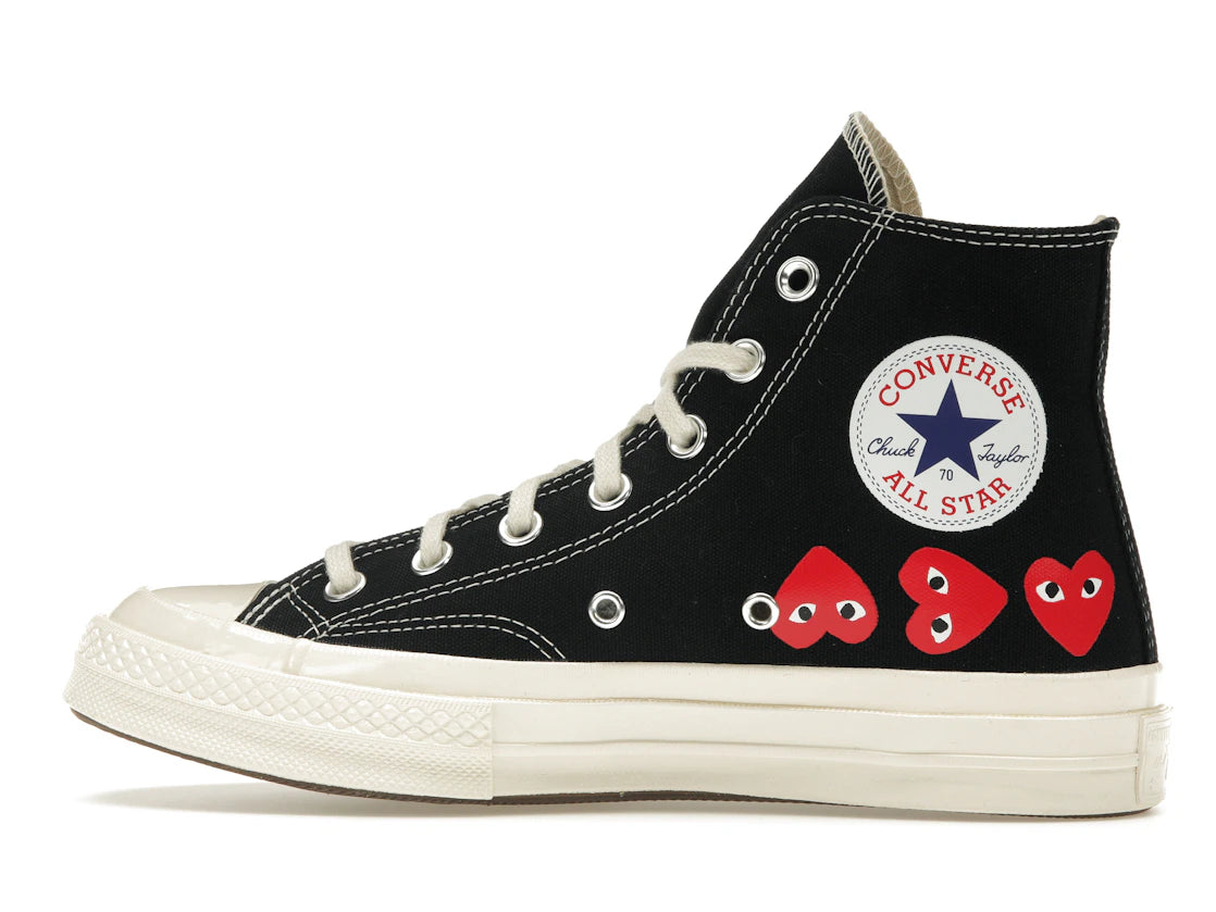 Converse Chuck Taylor All Star 70 Hi Comme des Garcons PLAY Multi-Heart Schwarz