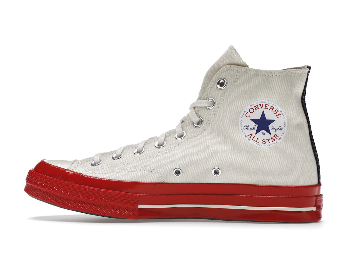 Converse Chuck Taylor All Star 70 Hi Comme des Garcons PLAY Egret Red Zwischensohle