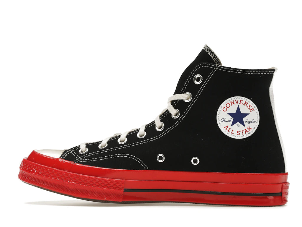 Converse Chuck Taylor All Star 70 Hi Comme des Garcons PLAY Schwarz Rote Zwischensohle