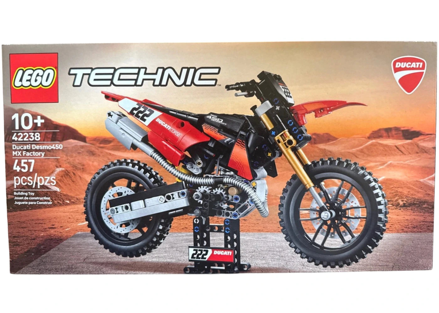 LEGO Technic: Ducati Desmo450 MX Factory Motorcycle Set #42238 - main view