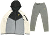 Nike Sportswear Tech Fleece Kids Full Zip Hoodie & Joggers Set Grey/White