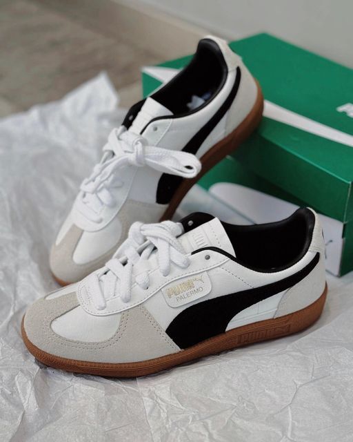 Puma Palermo Leather Weiß Vapor Grau Gummi